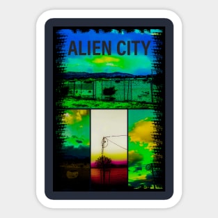 Alien City Desert View Sticker